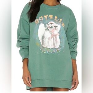 Boys Lie Teal Green Graphic Sweatshirt Oversized
